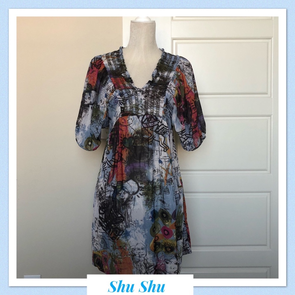 Shu Shu Shift Sleeve Dress Size M